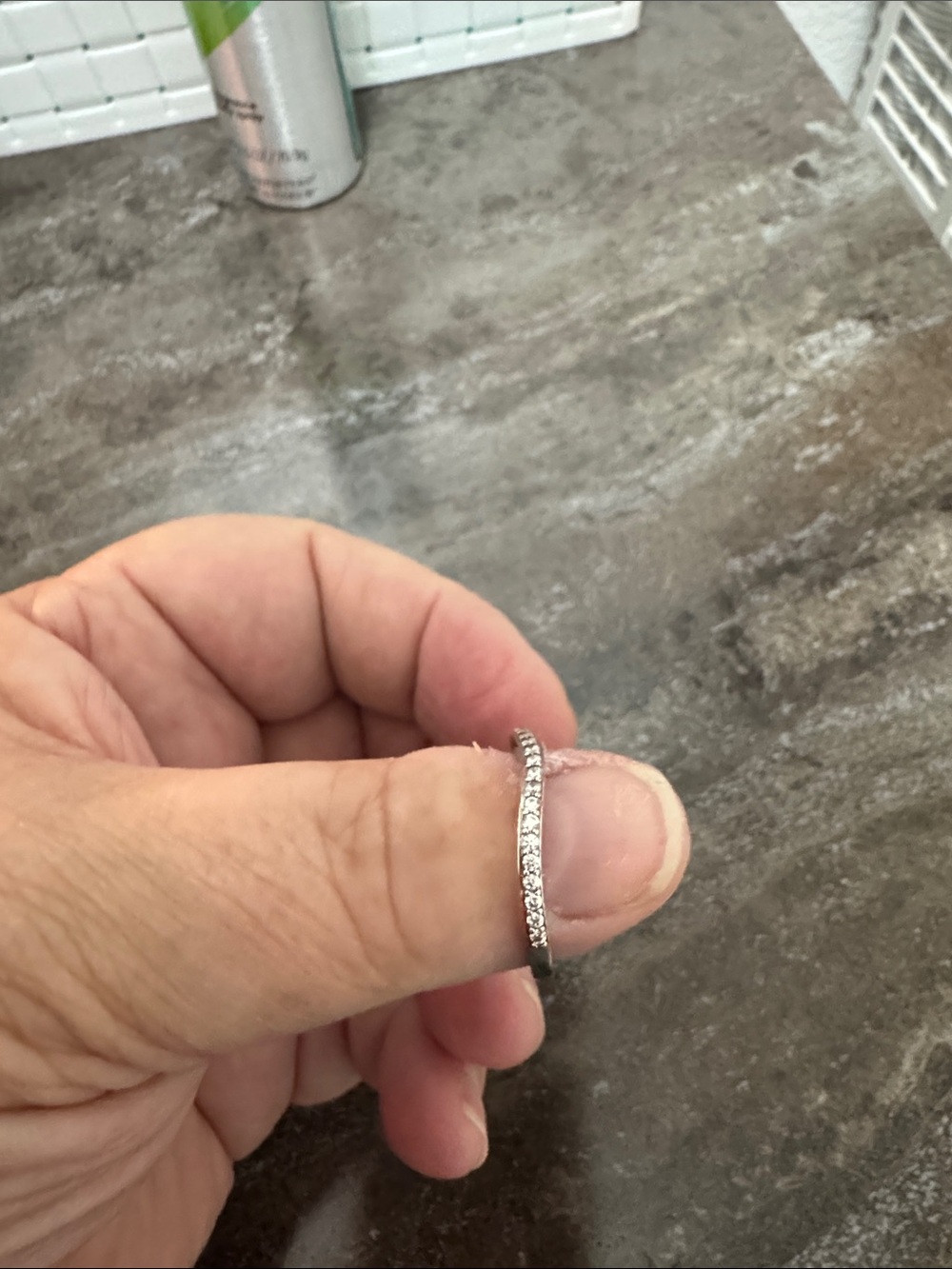 Classic Silver Diamond-Style Eternity Band - Silver